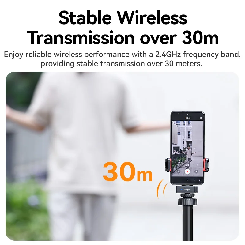 Ulanzi HM2301 Dual Channel Wireless Microphone 48kHz High-quality Sound for Smartphone Photograph Livestreaming Vlog Accessories