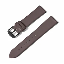 Premium Universal Genuine Leather Watch Strap - Soft, Waterproof Cowhide Band - 22mm (Dark Brown 02)