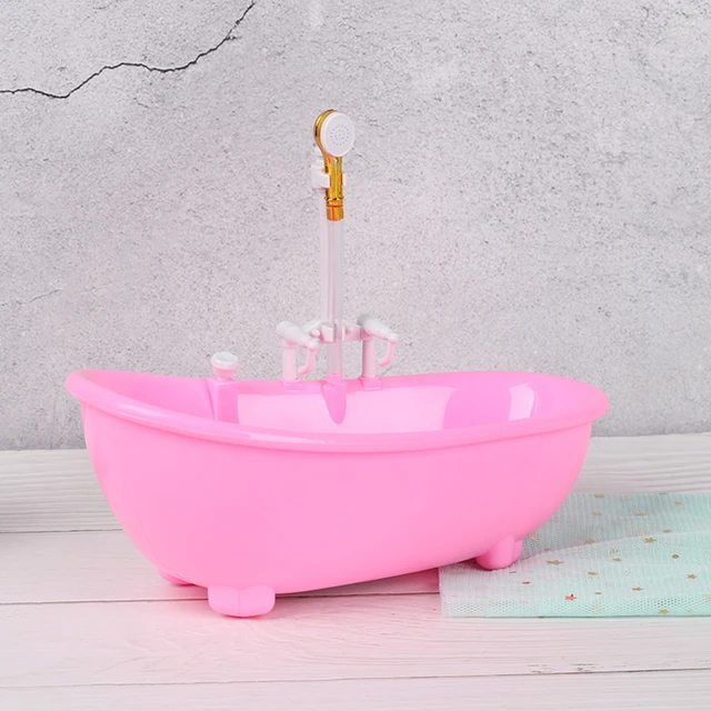 Mini Bathroom Plastic Tub Miniatures Playing House Spraying Water Kids  Bathing Toys Electric Bathtub Doll Accessories 1:6 Scale - AliExpress