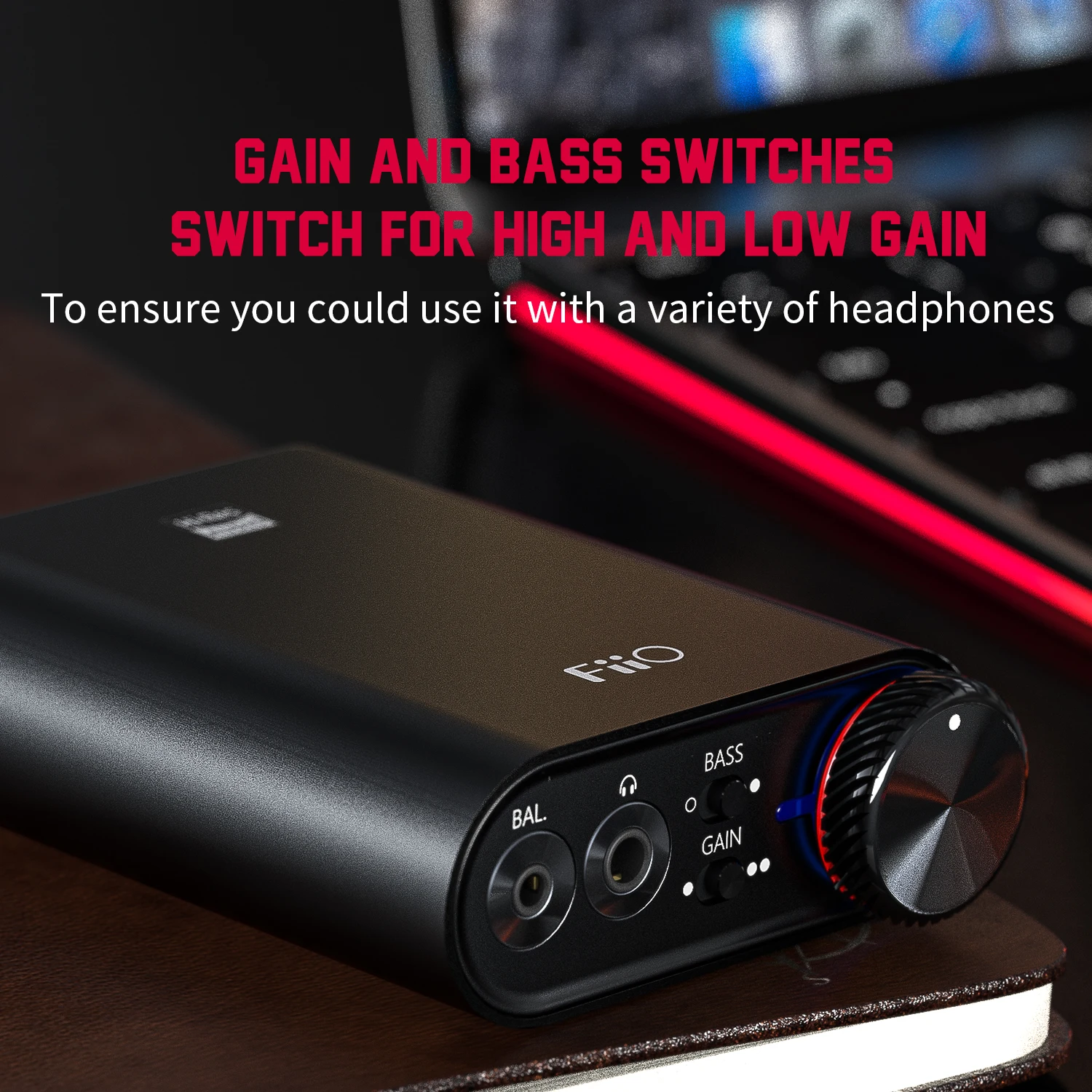 Headphone Amplifier FiiO K3 Headphone Amplifier DSD USB DAC for PC,DSD256 Support COAXIAL/OPTICAL/2.5 BALANCE