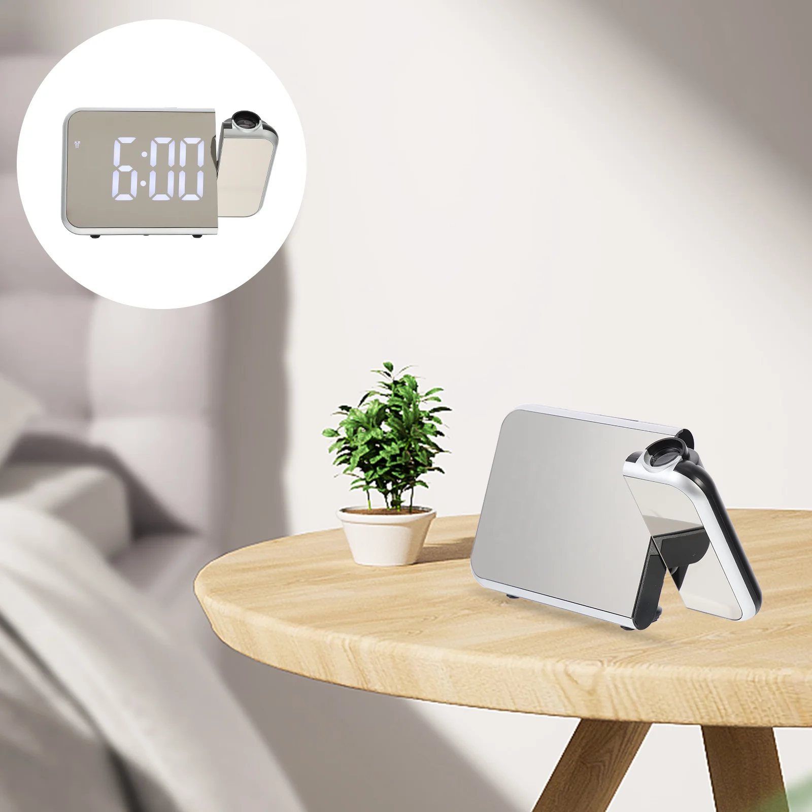 

Mirror Projection Alarm Clock Dormitory Indoor Clocks Student Home Electronic Digital Desk