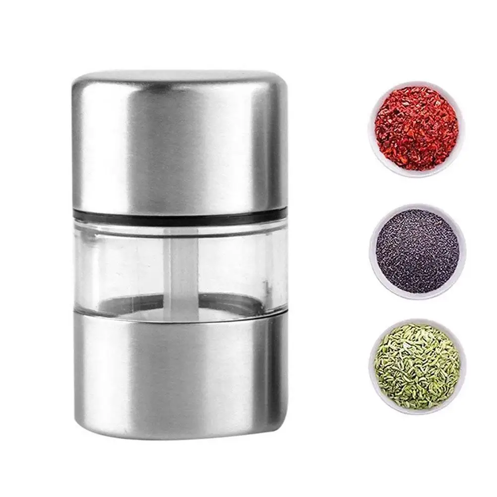 Manual Salt Pepper Grinder Portable Mini Mill Grinder For Herb Pepper Spice Rose Salt Kitchen Steel Grinding Gadg U2K1