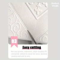 20pcs 3D Ceiling Wallpaper self adhesive wall decor Waterproof foam Design Sticker for bedroom wall sticker paper 4