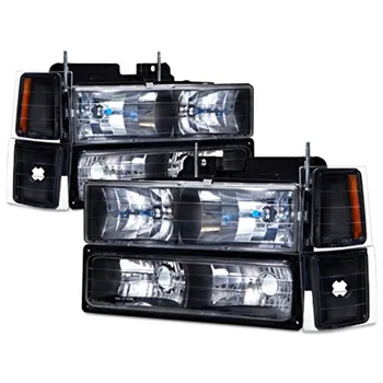 Black Headlights Compatible with Chevrolet Blazer Suburban C K 1500 2500 3500 Tahoe Includes Driver and Passenger Side Headlamp