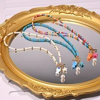 ZAKOL Bohemian Sea-Inspired Ceramic Fish & Starfish Pendant Necklace Dopamine Rainbow Color Beads Necklaces Beach Jewelry 4