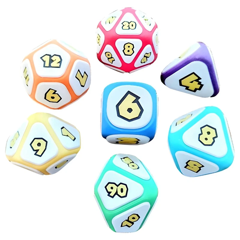 

7 PCS Mushroom Party Tabletop Role-Playing Game Dice Cool Games DND Dice Set Plastic D D Family Tabletop Board Games Dice