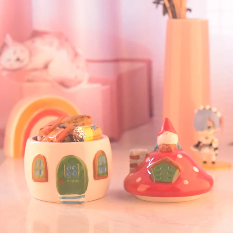 Santa Claus Jar Cute Ceramic Candy Hand-painted Snack Storage Christmas Gift Coffee Container Sugar
