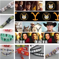 DHK 50yards Movie Tv Show Printed Grosgrain Ribbon Accessories Decoration Collar DIY Sewing Craft S2612