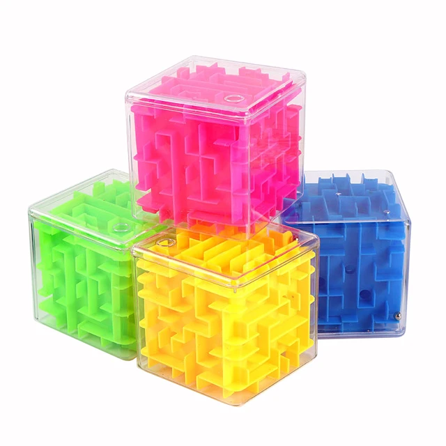 Cube labyrinthe 3D 8cm/3,15 pouces, Puzzle boule roulante à Six faces, jeu  labyrinthe, entraînement