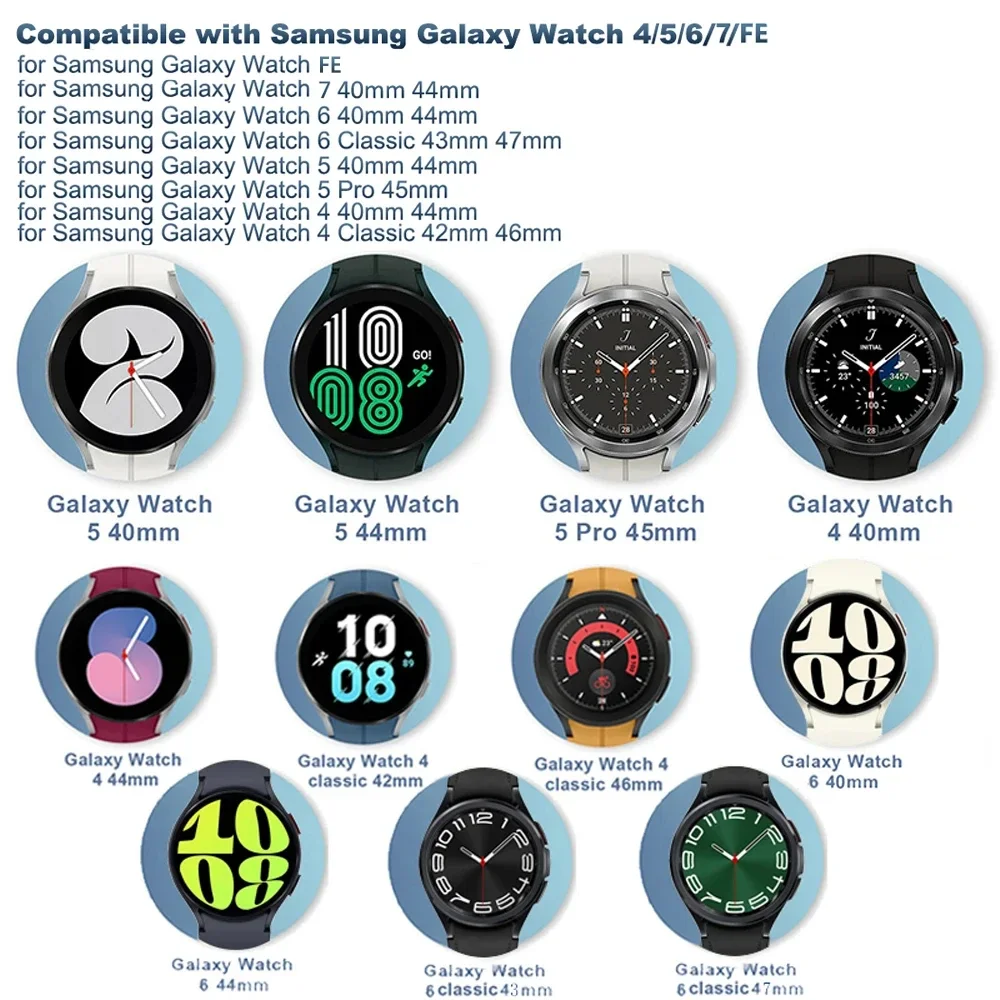 삼성 갤럭시 워치 7 6 5 4 40mm 44mm 6/4 클래식 42 46mm 43 47mm 5Pro 45mm용 퀵핏 밀라니즈 밴드 (자석 스트랩, 틈새 없음)