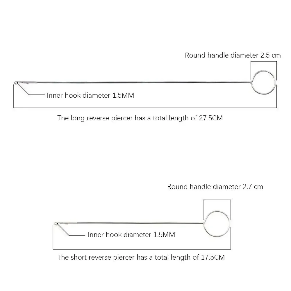 Sewing Loop Turner Hook Stainless Steel Loop Turner with Latch for Fabric Tube Belts Strips DIY Knitting Sewing Accessories