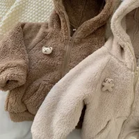4410 Buy 2pcs Wholesale Baby Coat Winter 2024 Korean Plush Baby Boy's Coat Plus Velvet Padded Hooded Warm Jacket Outerwear 3