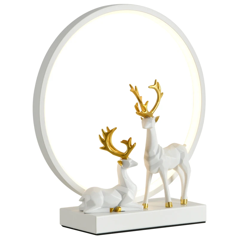 

Modern Led Wedding Table Lamp Nordic Deer Wedding Bedside Warm Romantic Study Living Room Atmosphere Indoor Decor Light Fixture