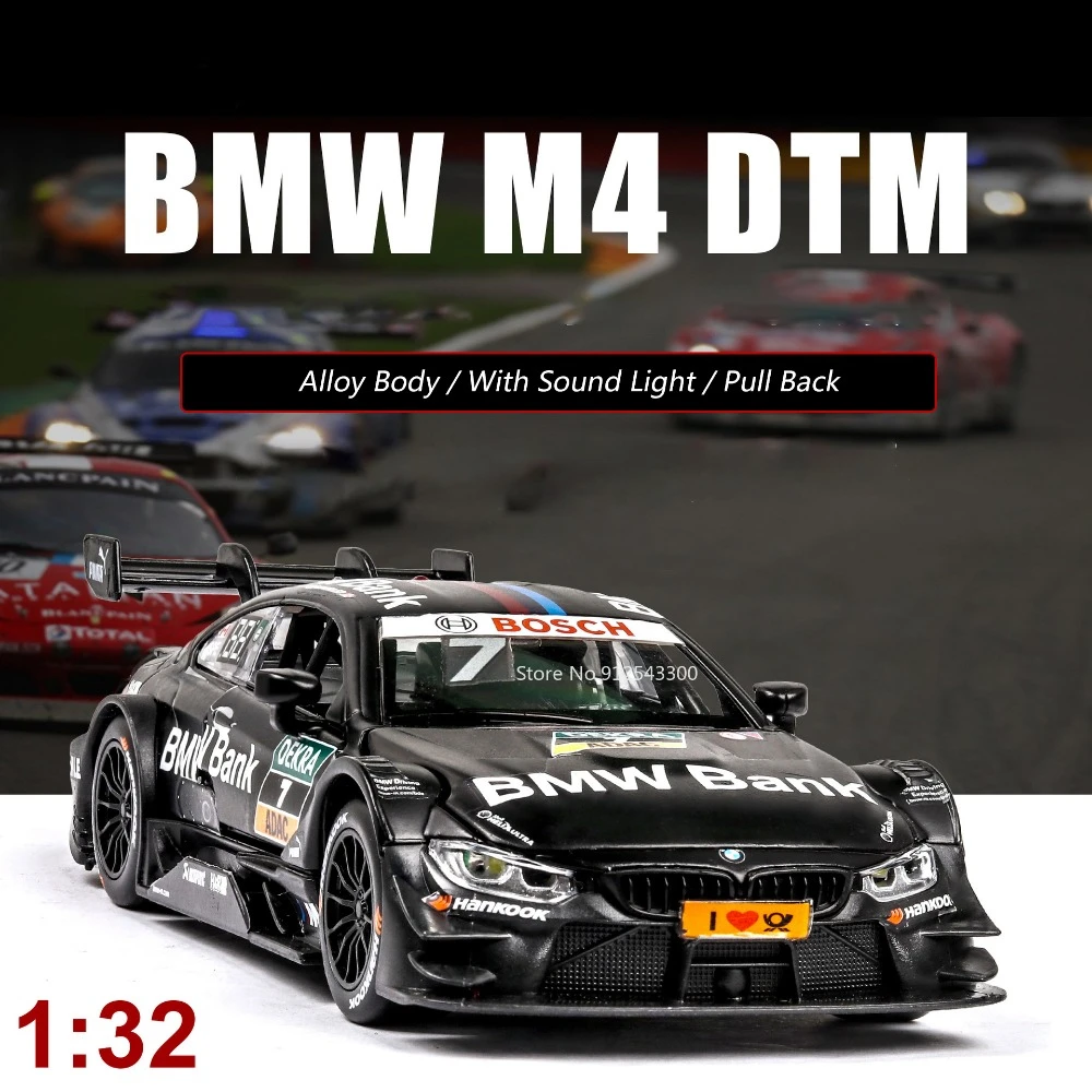 1/32 BMW M4 DTM Racing Toy Car Model Alloy Diecast with