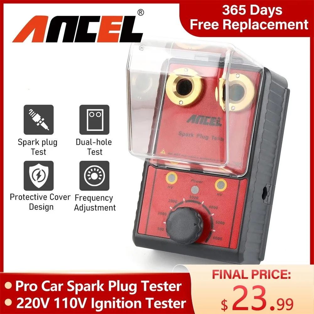Ancel 220v 110v Car Spark Plug Tester Ignition Testers Automotive