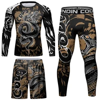 Cody Lundin Rashguard Tracksuits For Men’S Mma Kickboxing Club Fitness Workout Gym Muscle-Building Tight Fighting Sportswear Kit 1