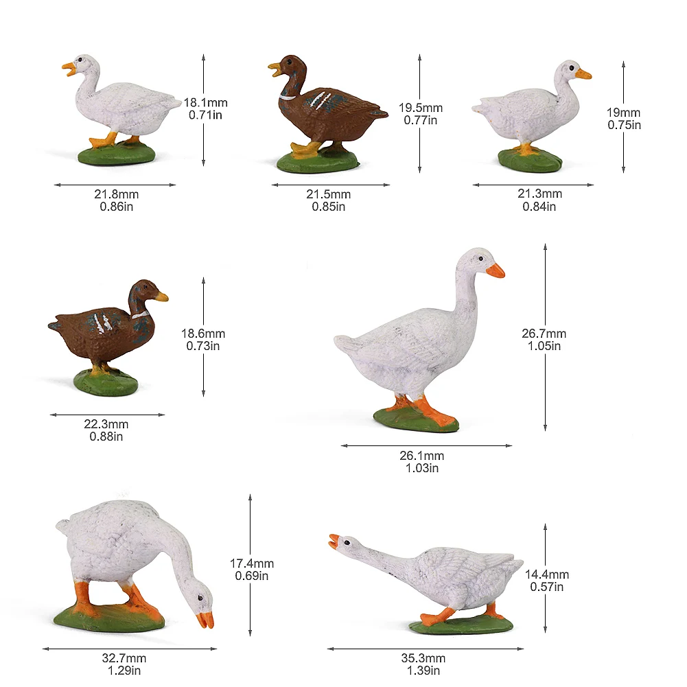 pato, galinha, ganso, escala O, AN4304, 15pcs, 30pcs, 1:43