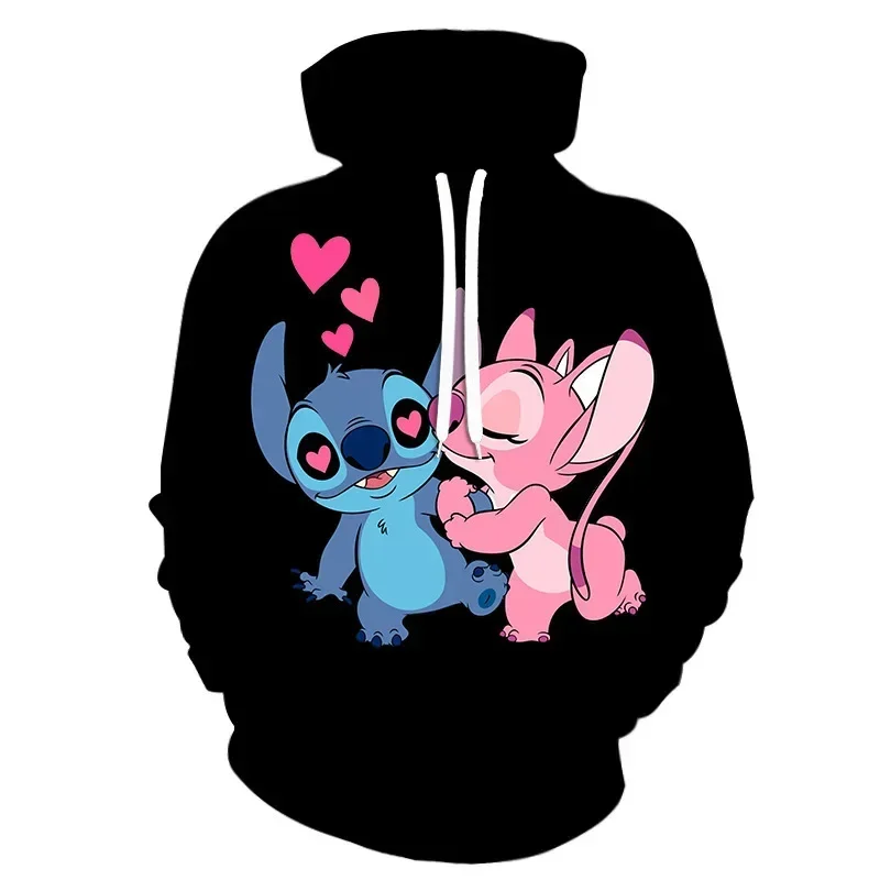 

MINISO Disney's New Cartoon Stitch Stitch Series 3D Digital Printing Casual Loose Hoodie Hooded Sweatshirt Children's Clothing