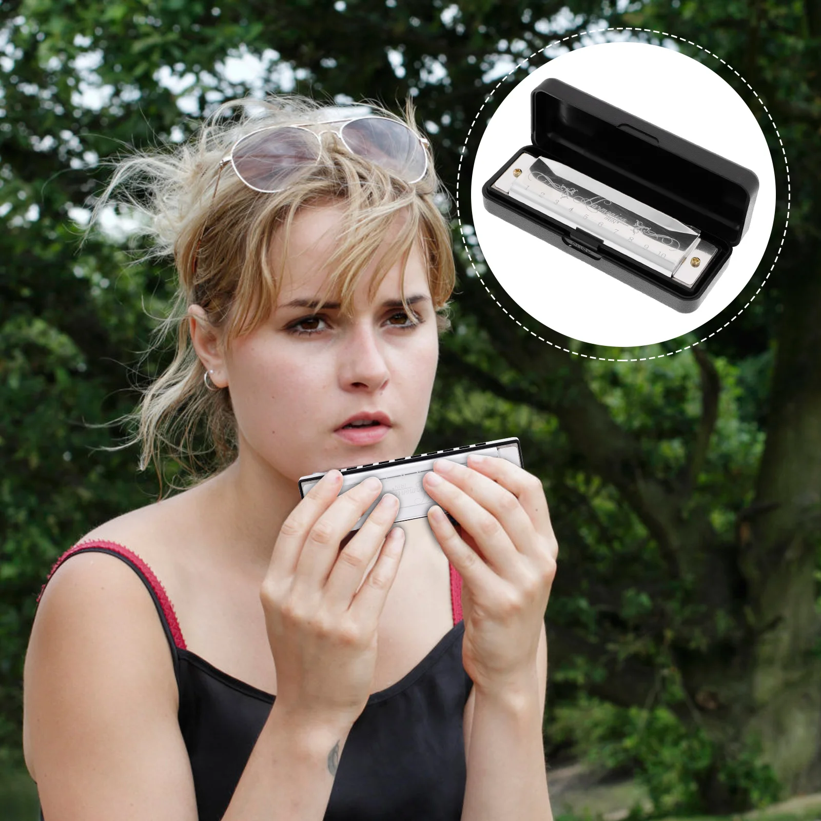 

Early Educational Toy Portable Harmonica Musical Instrument Students Small Harmonica Portable Holes Tones Harmonica