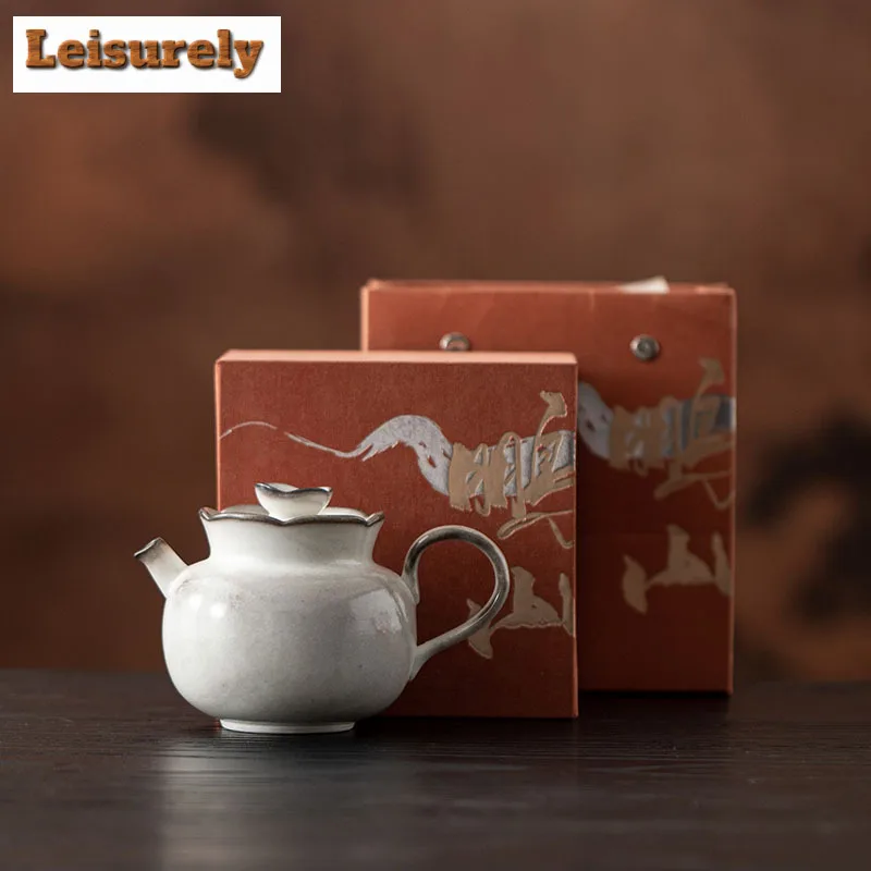 160ML Ink Painting Zhiye Roasting Flower Mouth Teapot Japanese Tea Infuser Pot Tea Brewing Kettle With Ball Hole Cha Gift Craft