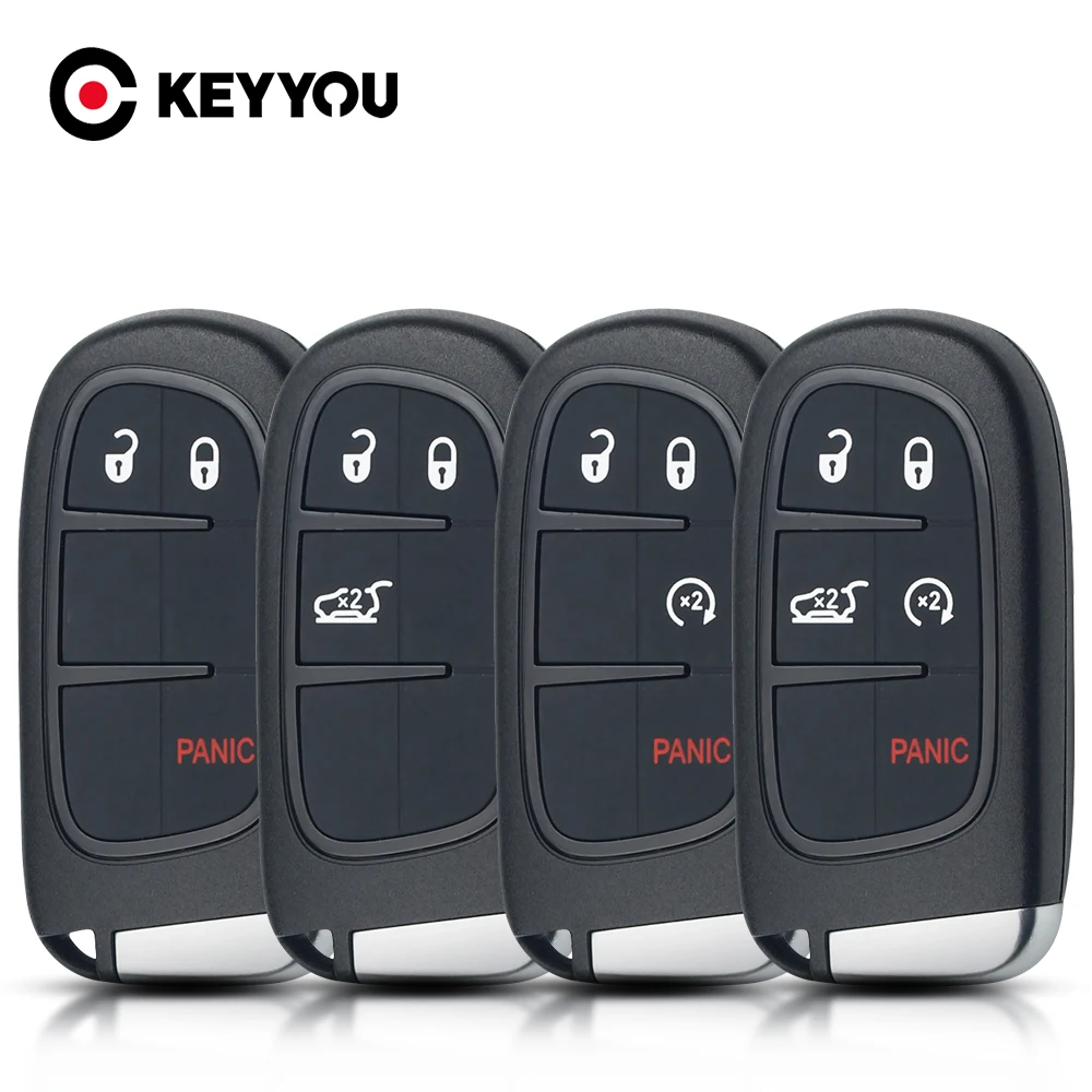

KEYYOU For RAM 1500 2500 3500 For Jeep Cherokee DODGE RAM Durango Chrysler Replacement 3/4/5 Buttons Remote Key Shell Case Fob