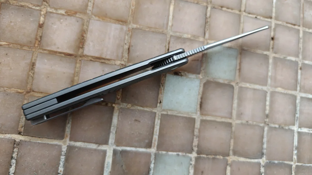 JUFULE Brown Cortex XL Front Flipper Titanium 154CM Steel