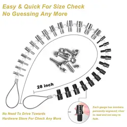 Thread Tester Bolt Nut Screw Thread Checking Checker Inspection 6-32 1/2-20 M12-1.75 M4-0.7 Inch And Metric Measuring Tools