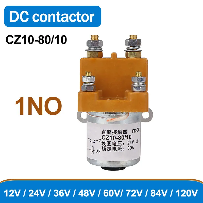 Contator da C.c. Cz1080 80a Nenhum 12v 24v 36v 48v 60v 72v 84v 120v Aberto Nominal