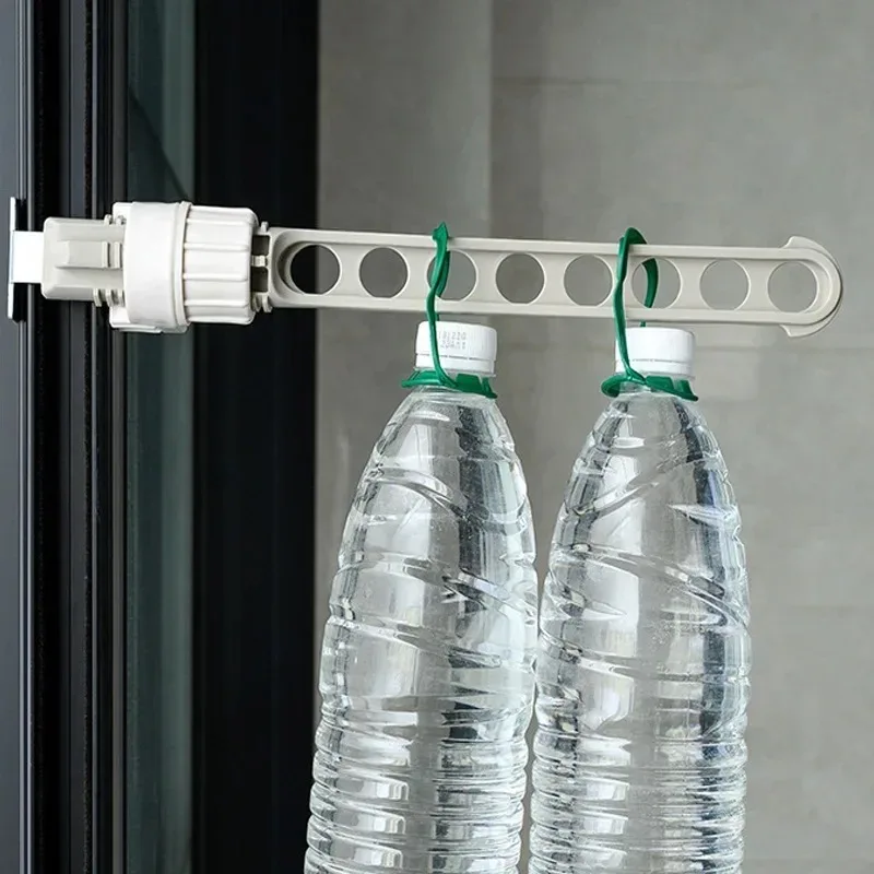 Drying Rack Balcony Clothes Drying Rack Wall Mounted Clothes Drying Rack Bathroom Drying Rack Indoor Space Saving 8 Holes 5