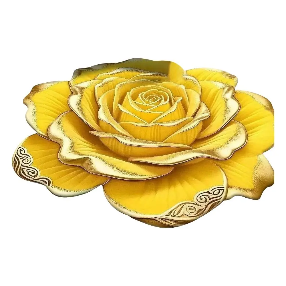Speziell geformter 3D-Blumenteppich, Kristallsamt, saugfähige Badezimmer-Bodenmatte, rutschfeste, schmutzabweisende Türdecke, Heimdekoration – Detail 9