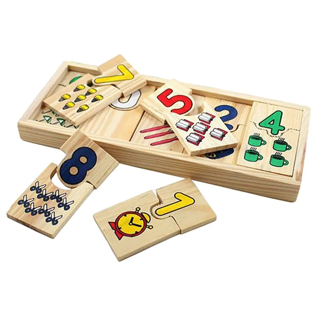Self-Correcting Number Puzzles Developmental Toys Wooden 20 Pieces, Great Gift for Girls and Boys -  3, 4, 5 Year Olds 6