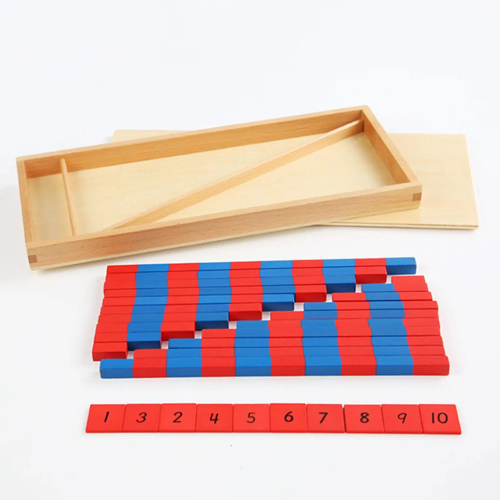 Montessori Red Blue Number Rods Counting Rods Number Match Puzzle Multipurpose for Kindergarten Activities Family Party Toddlers