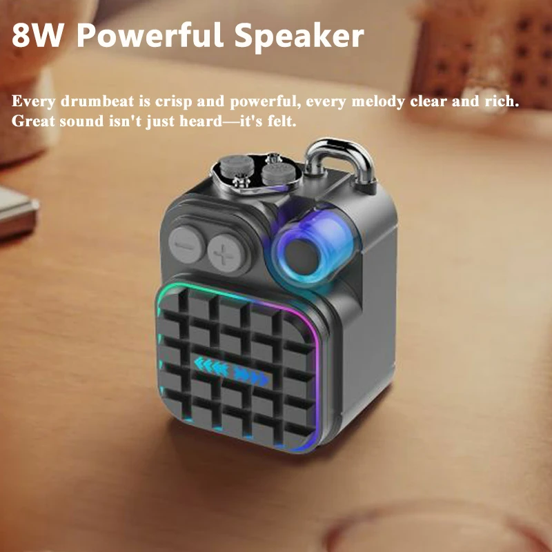 Mini Pocket Bluetooth Speaker Wireless Bluetooth 6.0 Shocking Bass Subwoofer RGB Light Party Loudspeaker Portable MP3 Music Box