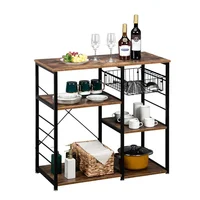 US Microwave Oven Stand, Kitchen Bakers Storage Rack, Small Coffee Bar Station 2