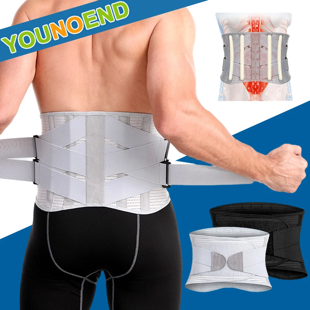 

Adjustable Compression Waist Back Brace Breathable Mesh Lumbar Support Belt for Men Women Work, Sciatica, Back Pain Relief