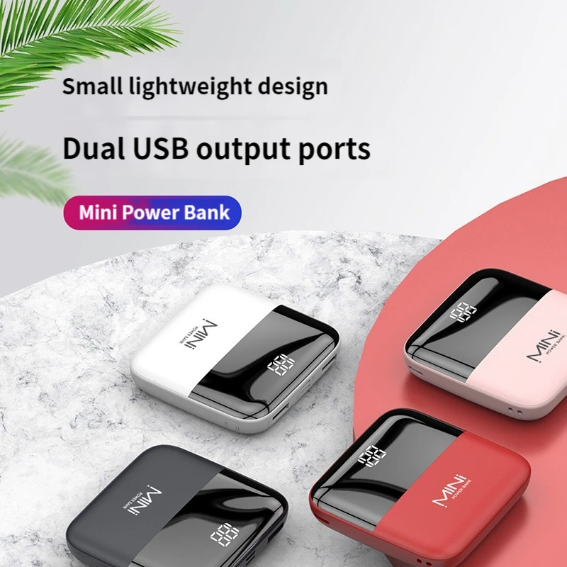 

Mini power bank Portable 10000mAh High Capacity Charger 2USB Fast Charging External Battery Charger for iPhone Xiaomi Samsung