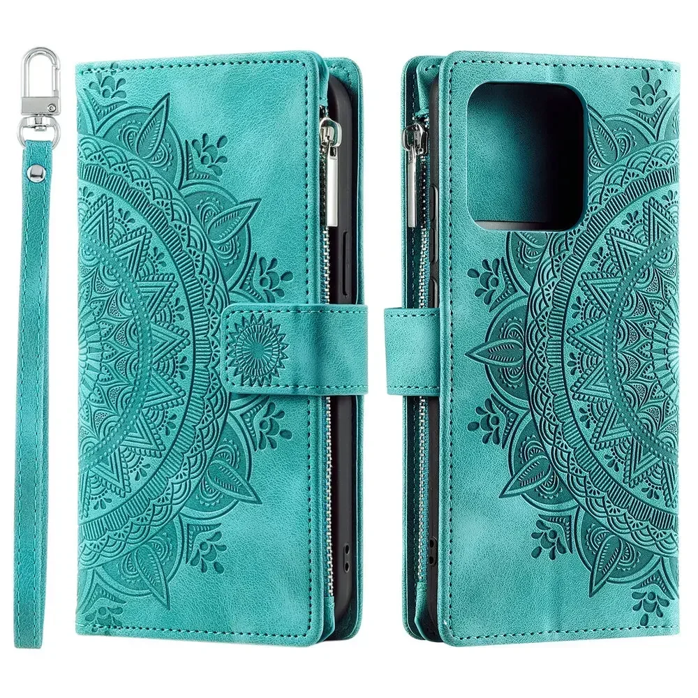 Zipper Wallet Flip Case with Card Holder and Book Cover Design