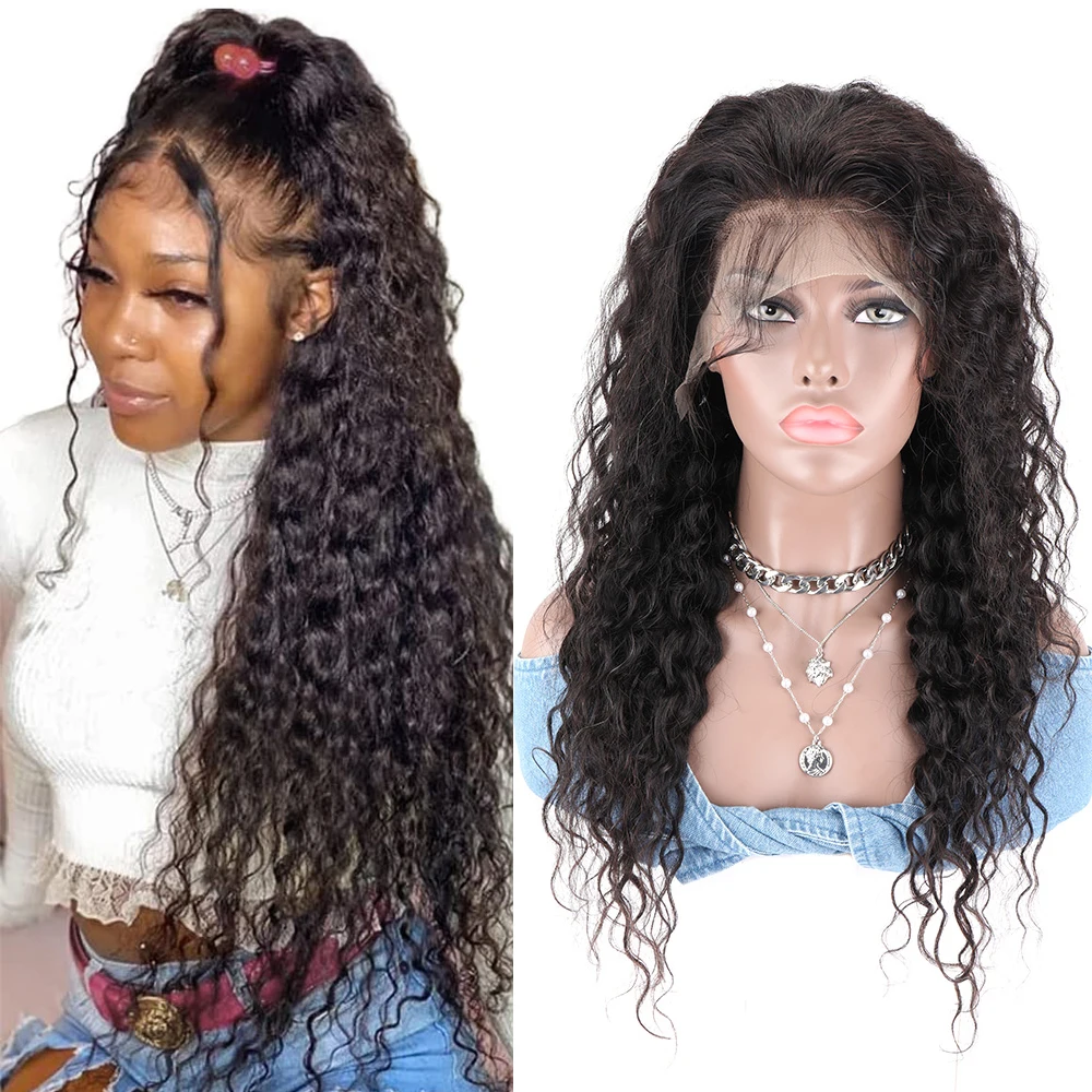

Water Wave HD Lace Front Wigs 13x4 Lace Frontal Wig Human Hair Pre Plucked with Baby Hair Water Deep Human Hair Wigs for Women