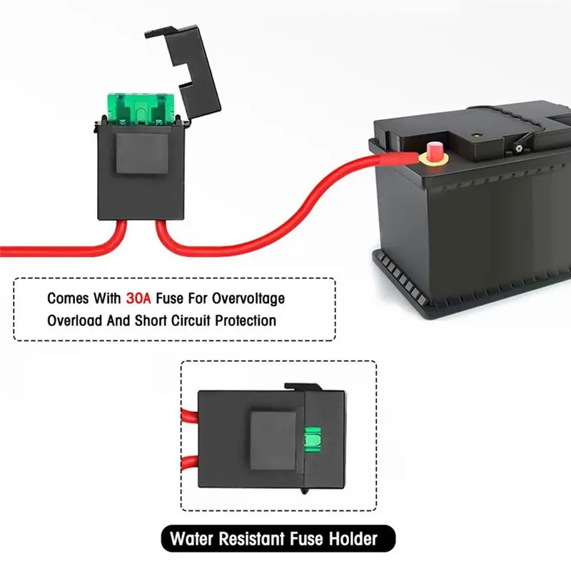 NEW-LED 라이트 바 배선 하네스 키트 2 리드 18 AWG 범용 LED 배선 하네스 릴레이 온/오프 스위치 배선 하네스