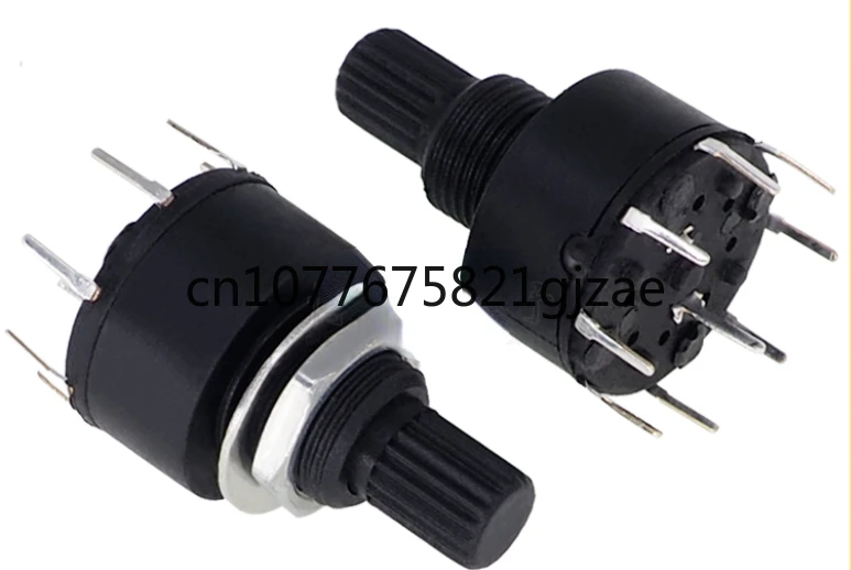 

100PCS SR16 Plastic 16MM Rotary Band switch 2 Pole 3 4 position 1 Pole 5 6 8 Position Handle Length 15MM Axis band switch