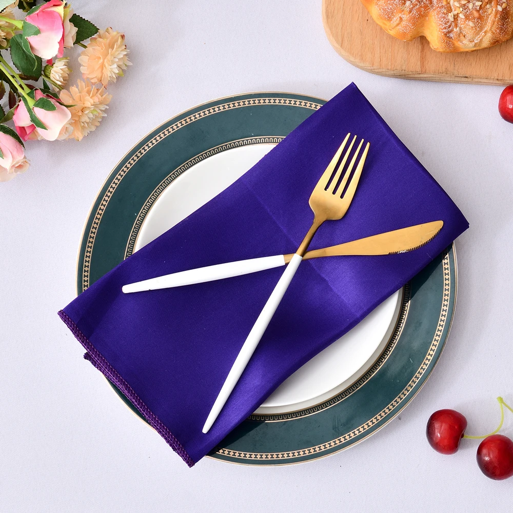 12Pcs Square Table Napkins Handkerchief Romantic Wedding Banquet 30X30cm Satin Table Napkin For Dinner Party Decoration