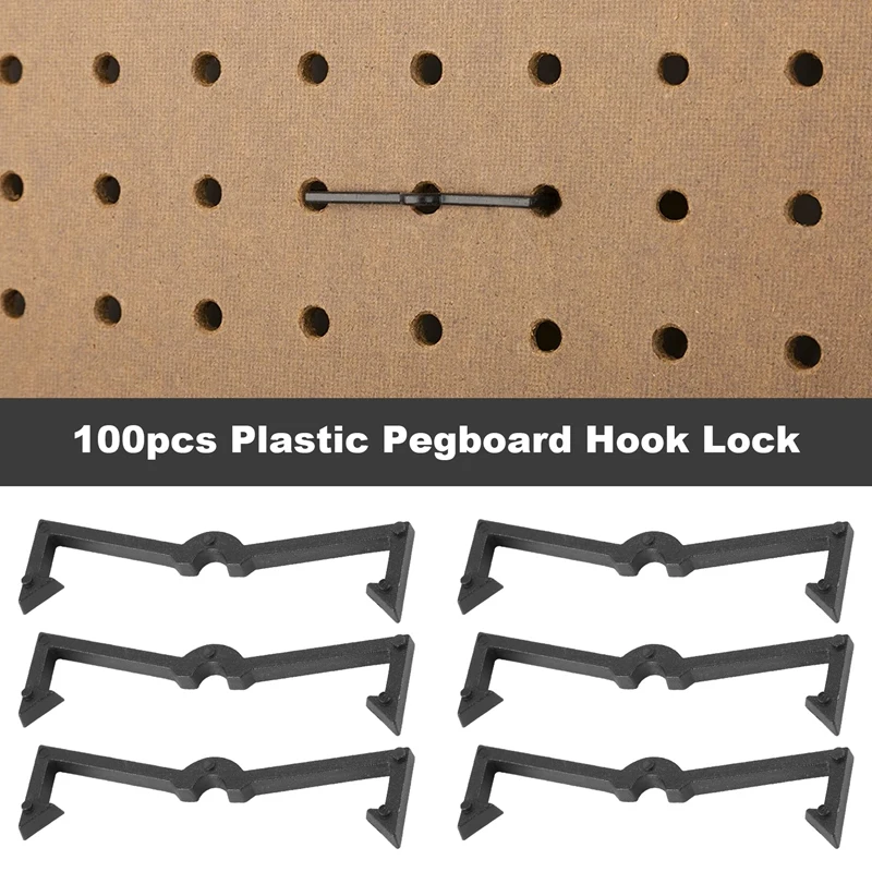100 Pieces Of Plastic Pegboard Hook Lock Pegboard Display Hook Storage