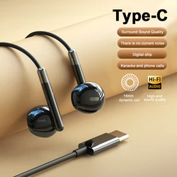 Premium Dolby Surround Sound Wired Headphones with Mic and Type - C Connector (Black Type - C)