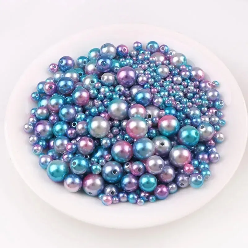Mix Size Acrylic Pearl Loose Spacer Beads For Jewelry Making DIY Necklace Bracelet Earrings Other Decors 30g