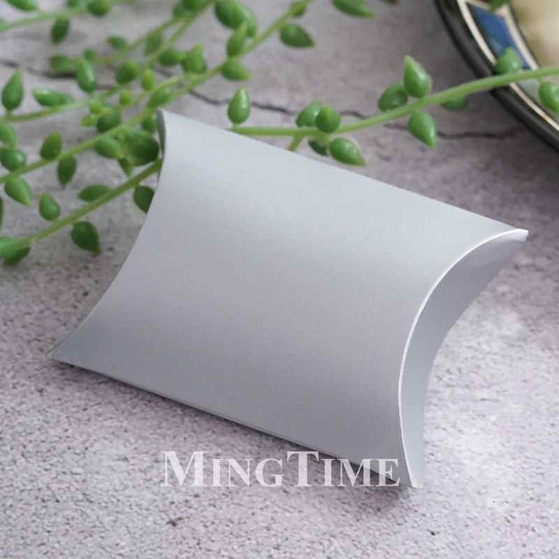 50/100 Stück Kissenförmige Süßigkeitenschachteln Kraftpapier-Verpackung Gold Silber Streifen Punkt Blumen Hochzeit Party DIY Geschenkbox Kekstüte – Detail 22