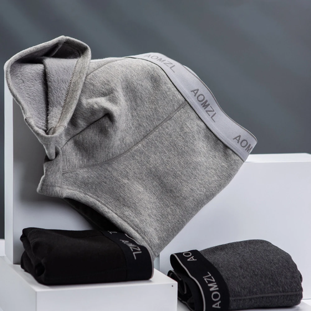 

Men Fleece Warm Boxer Trunks Thermal Underwear Short Pants Male Plush Underpants Soft Comfort Panties Bulge Pouch Panty