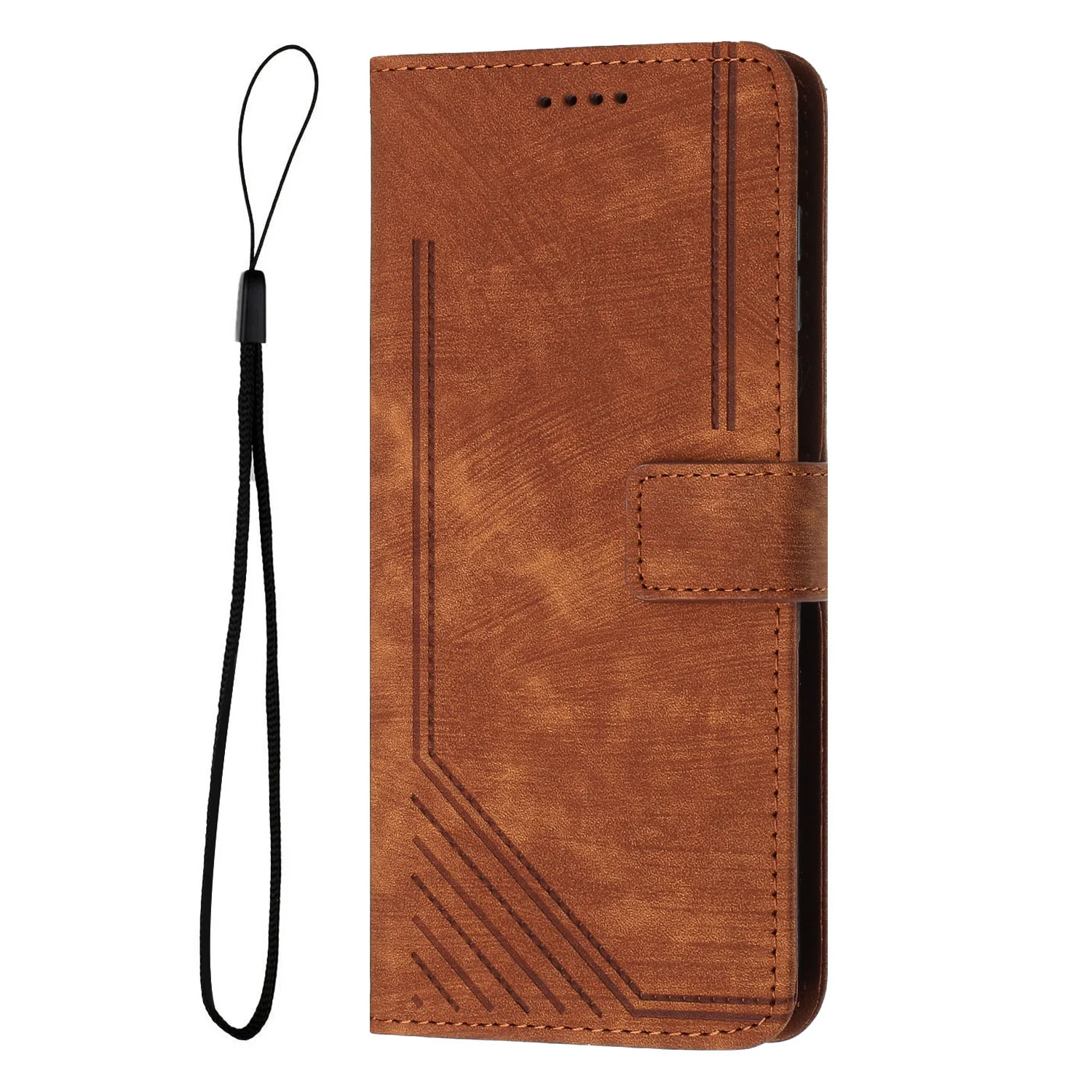 Geometric Line Art Leather Wallet Case with Card Holder