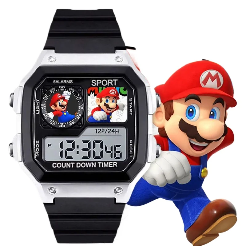 מוצר משחק סופר מריו אנימה קרטון שעון תלמיד יצירתי מותאם אישית שעון אלקטרוני אוניברסלי מתנת חג המולד סיטונאי