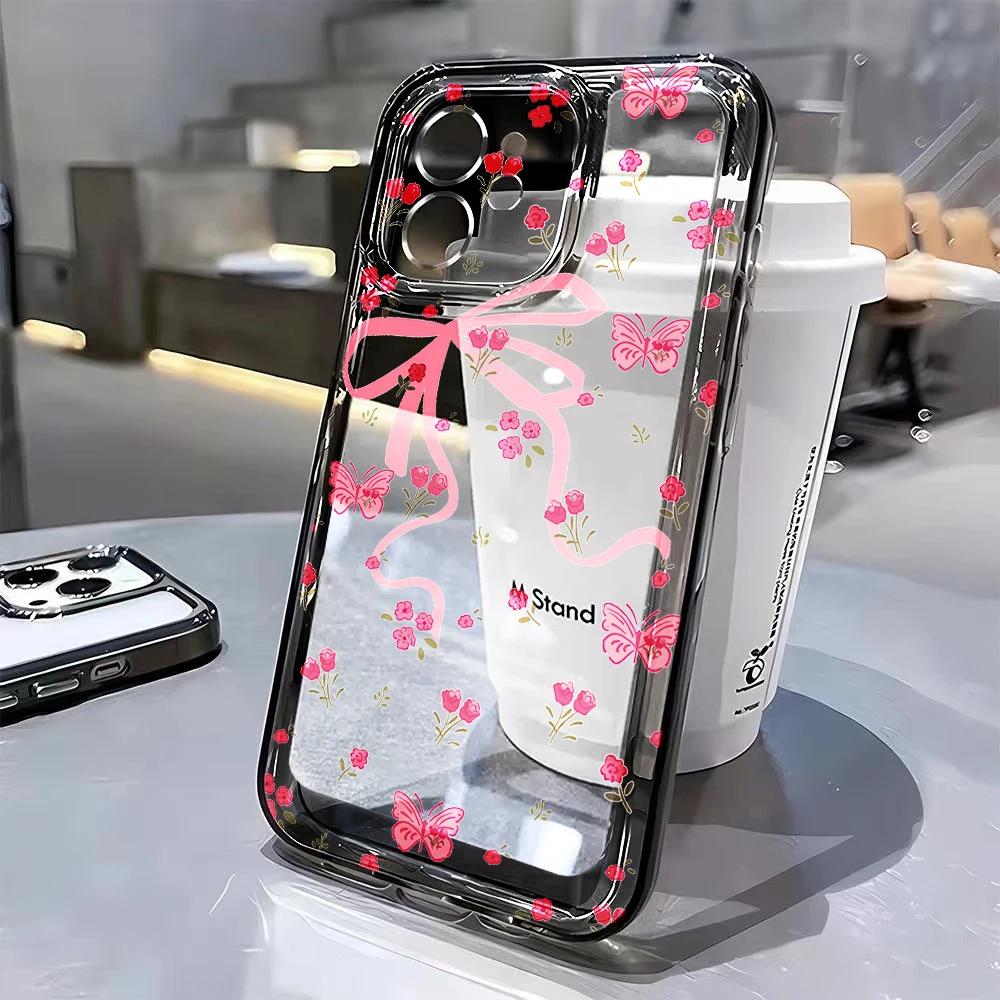 Floral Shockproof Transparent Silicone Phone Case