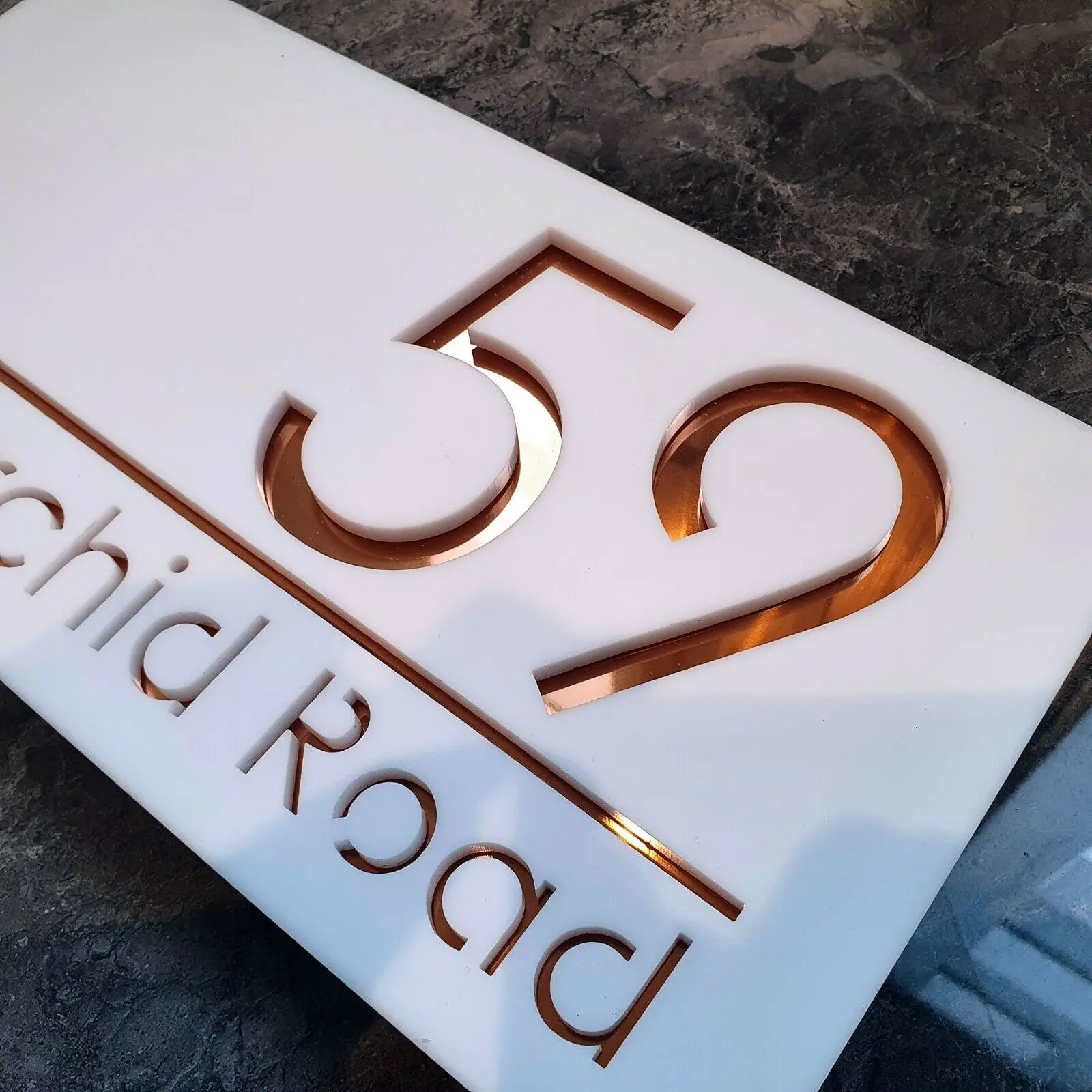 Deluisho Numéro de Maison Solaire, Eclairage de Plaque de Porte Solaire